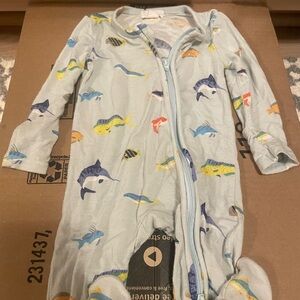 Angel Dear Kids Pajama Set - Blue with Colorful Fish